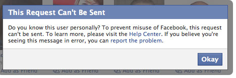 הודעת שגיאה פייסבוק